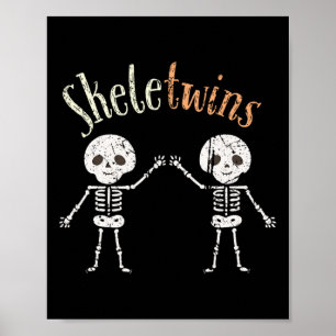 Skeletwins Toddler Girl Boy Halloween Costume Twin Poster