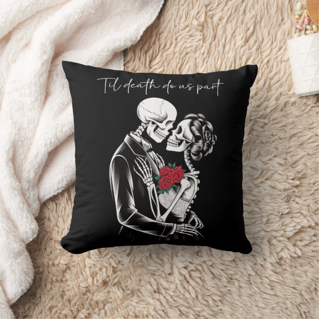 Skelton Lovers til death do us part Cushion (Blanket)