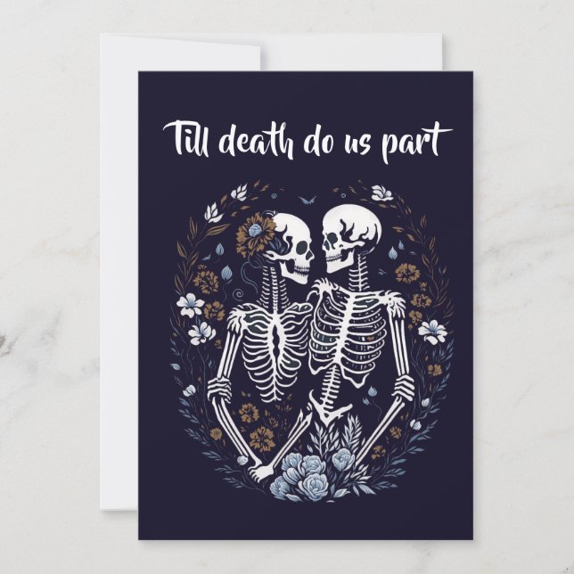 Skelton Lovers til death do us part Holiday Card (Front)