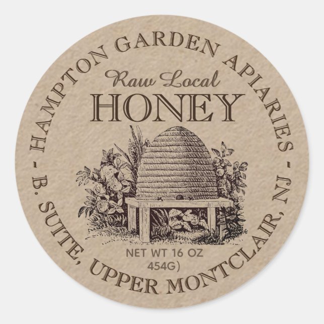 Skep Your Name Here Apiary Honey Jar Label (Front)