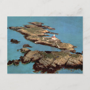 Skerries Lighthouse Anglesey Vintage Aerial Postcard
