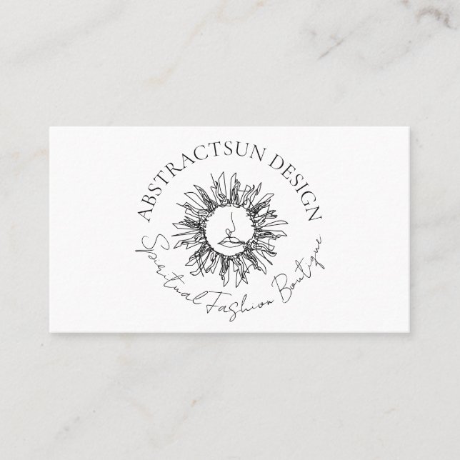 Sketch Abstract Spiritual Celestial Sun Business Card (Front)