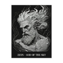 Sketch Art Black and White Zeus God of the Sky
