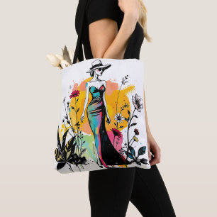 Sketch & Bloom Reversible Double faced ✏️🌸 Tote Bag