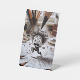 Sketch Comes to Life - Creative Anxiety Drawing Pedestal Sign