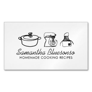 Sketch Cooking bakery homemade food Magnetic Business Card