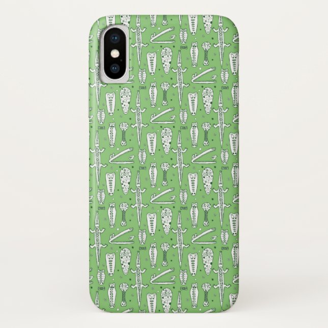 Sketch Crocodile Pattern Case-Mate iPhone Case (Back)