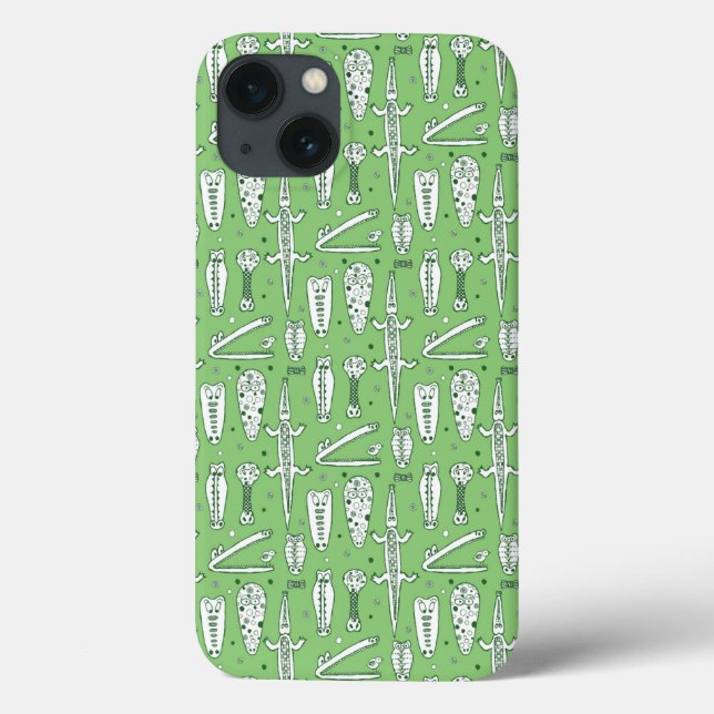 Sketch Crocodile Pattern Case-Mate iPhone Case (Back)