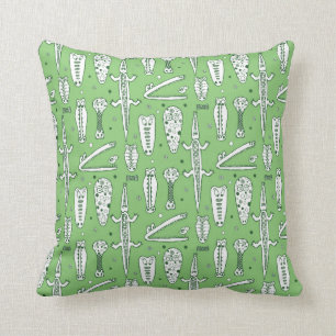 Sketch Crocodile Pattern Cushion