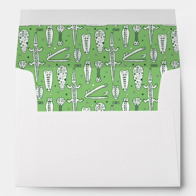 Sketch Crocodile Pattern Envelope (Back (Bottom))