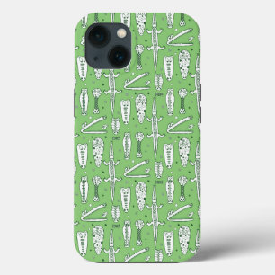 Sketch Crocodile Pattern iPhone Case