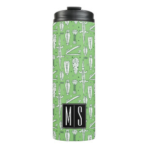 Sketch Crocodile Pattern   Monogram Thermal Tumbler