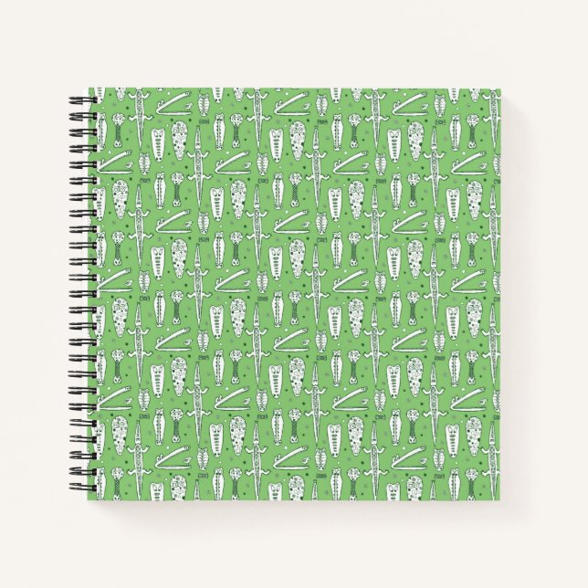 Sketch Crocodile Pattern Notebook (Front)