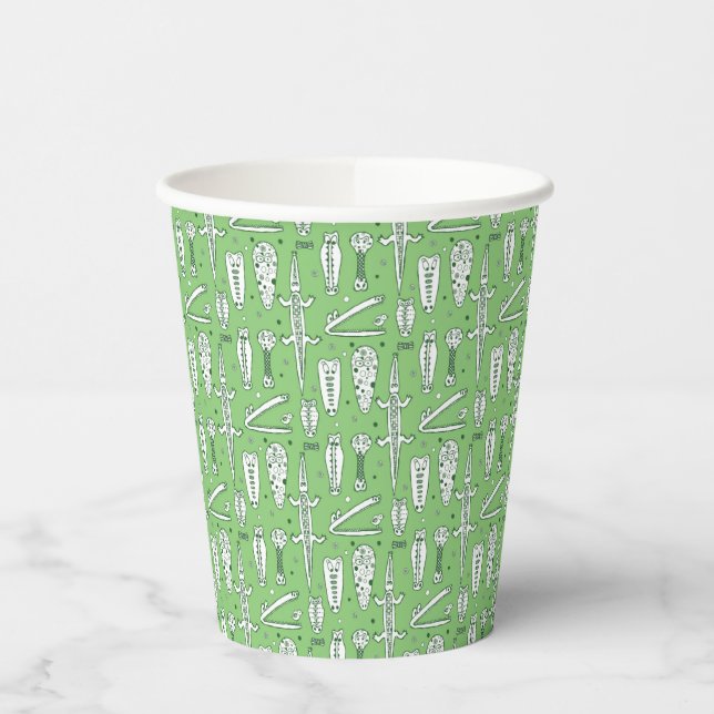 Sketch Crocodile Pattern Paper Cups (Left)