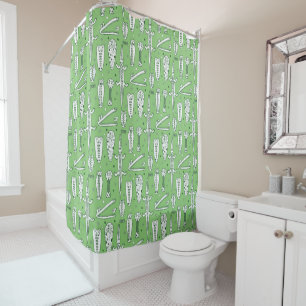 Sketch Crocodile Pattern Shower Curtain