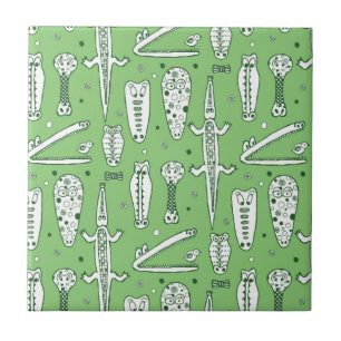 Sketch Crocodile Pattern Tile