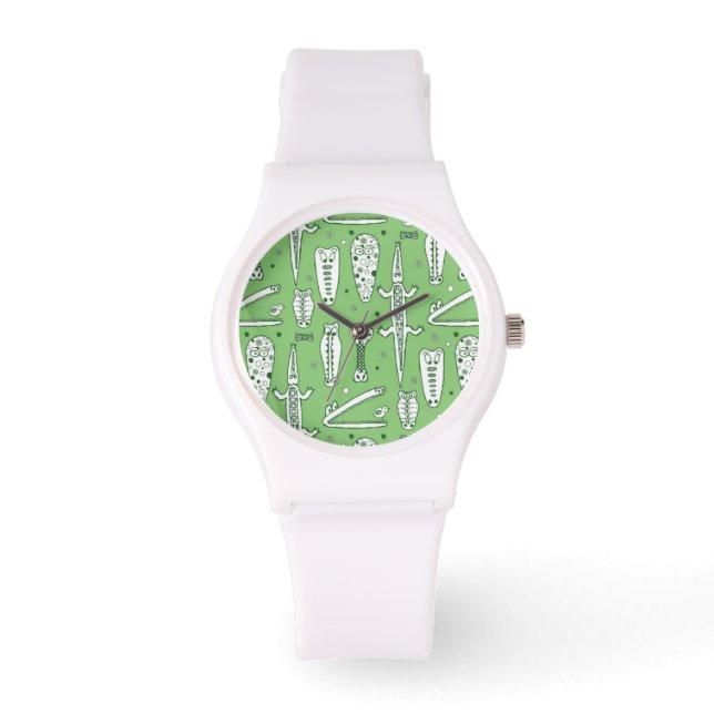 Sketch Crocodile Pattern Watch (Front)