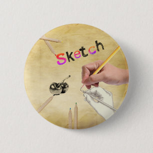 Sketch Designs pin/ 6 Cm Round Badge