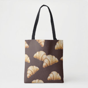 Sketch: desserts, pastries in pattern. tote bag