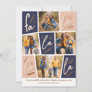 Sketch Fa La La La La Four Photo Christmas Holiday Card