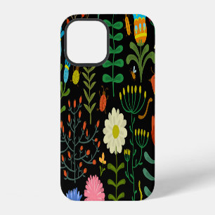 Sketch floral, seamless artistic pattern. iPhone 12 case