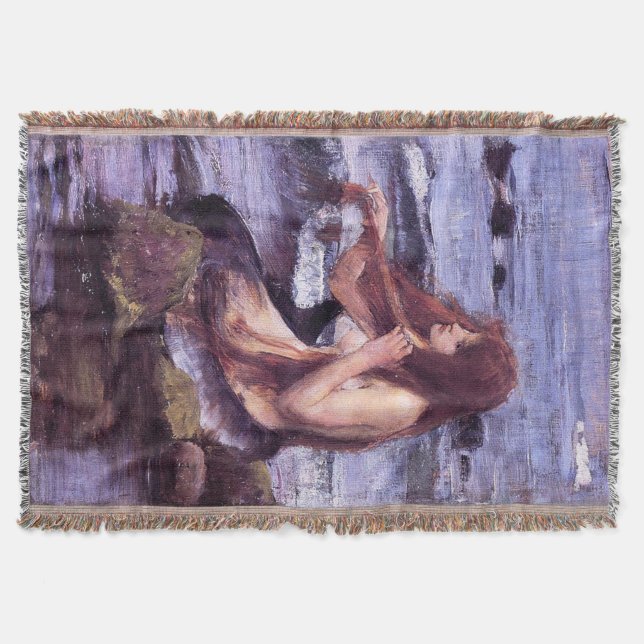 Sketch for A Mermaid by J W WaTERHOuSE Throw Blanket (Front)