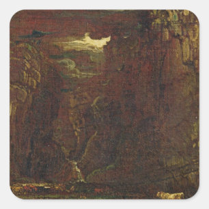 Sketch for 'Gordale Scar', c.1812 (oil on canvas) Square Sticker
