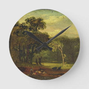 Sketch from Nature in Sion Park, 1819 (oil on card Round Clock