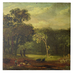 Sketch from Nature in Sion Park, 1819 (oil on card Tile