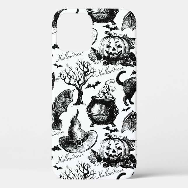 Sketch Halloween seamless pattern Case-Mate iPhone Case (Back)
