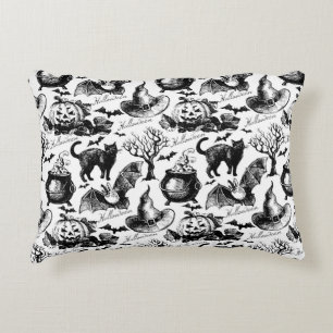 Sketch Halloween seamless pattern Decorative Cushion