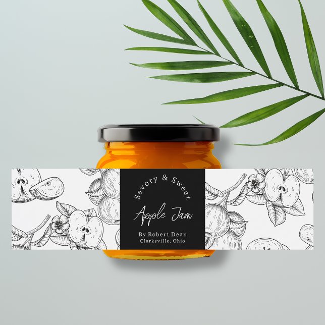  Sketch Homemade Apple Jam Wrap-around Label (Creator Uploaded)