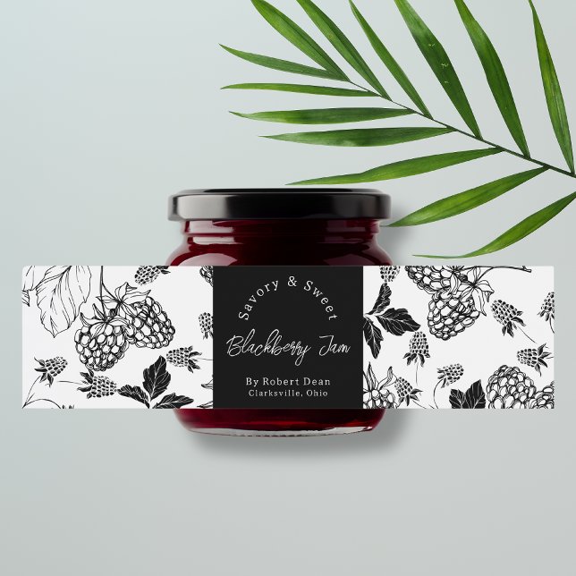  Sketch Homemade Blackberry Jam Wrap-around Label (Creator Uploaded)