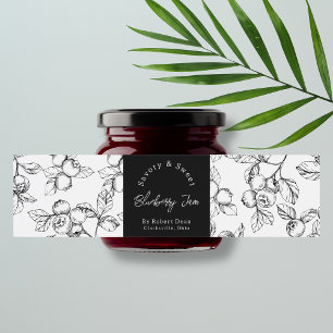  Sketch Homemade Blueberry Jam Wrap-around Label