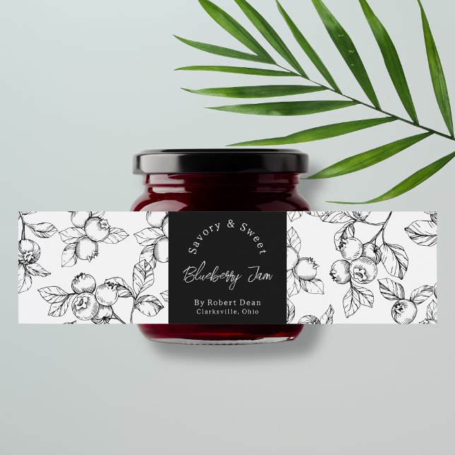  Sketch Homemade Blueberry Jam Wrap-around Label (Creator Uploaded)
