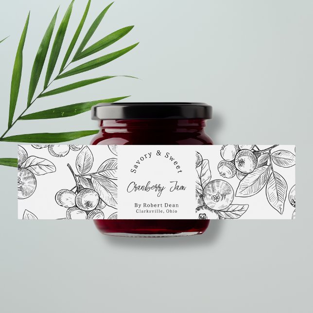  Sketch Homemade Cranberry Jam Wrap-around Label (Creator Uploaded)