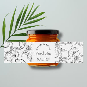  Sketch Homemade Peach Jam Wrap-around Label