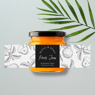 Sketch Homemade Pear Jam Wrap-around Label