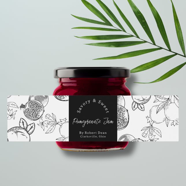  Sketch Homemade Pomegranate Jam Wrap-around Label (Creator Uploaded)