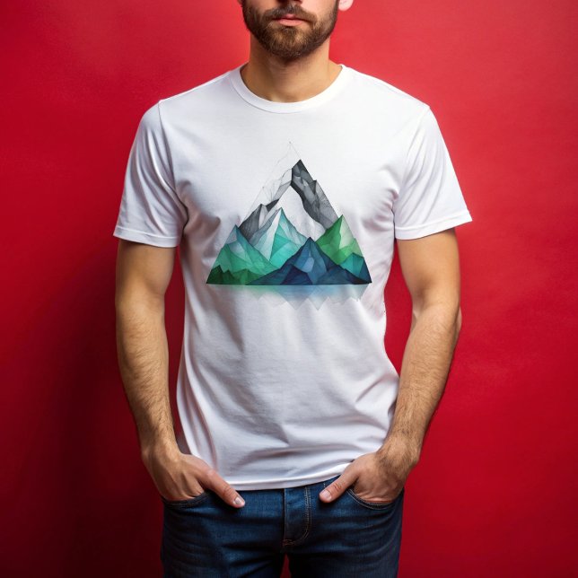 Sketch lines a geometric triangular mountain land Tri-Blend shirt (Creator Uploaded)