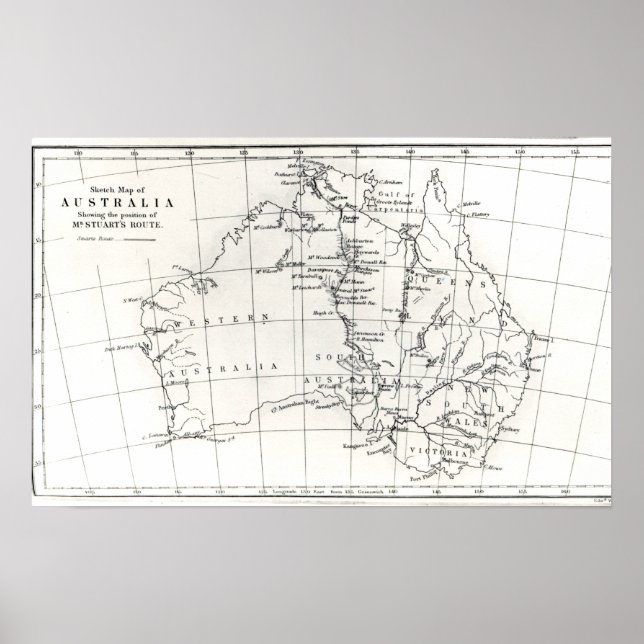 Sketch map of Australia Poster (Front)