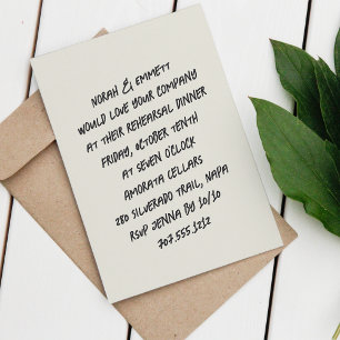 Sketch Marker Rehearsal Dinner Invitation