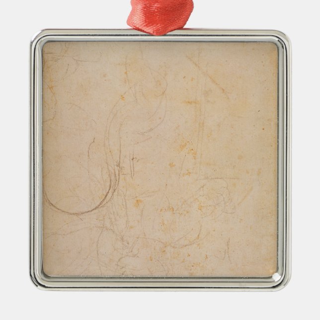 Sketch of a figure with artist's signature metal tree decoration (Front)