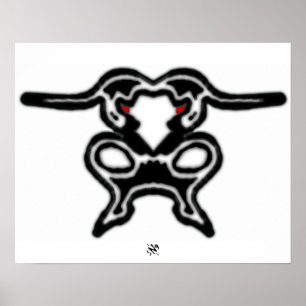 Sketch of a jumping bull poster