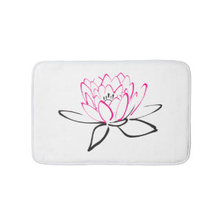 Sketch of a lotus flower bath mat