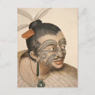 Sketch of a Maori Man, c. 1769 Postcard