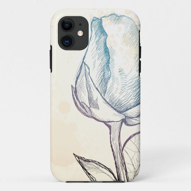 Sketch of a rose, iPhone case (Back)