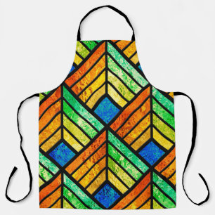 Sketch of a stained glass window. Seamless pattern Apron