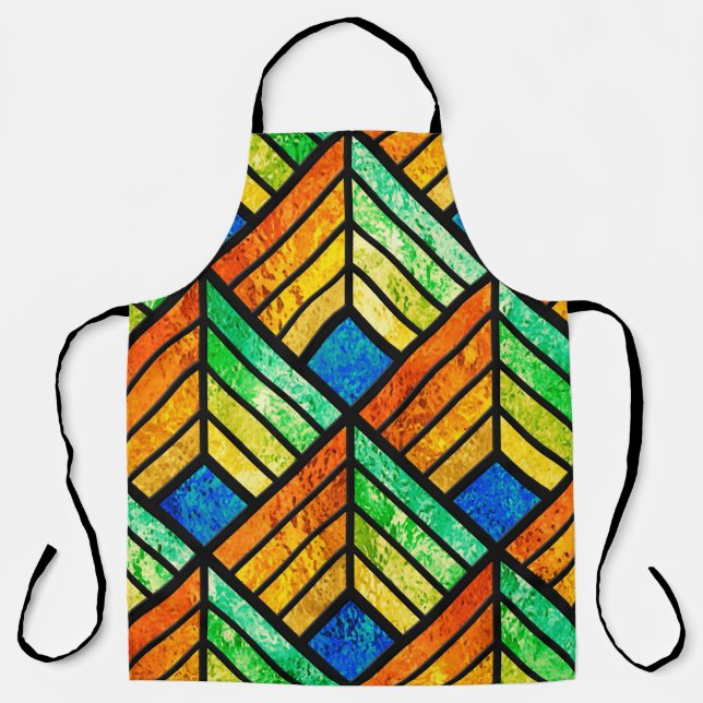 Sketch of a stained glass window. Seamless pattern Apron (Front)