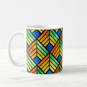 Sketch of a stained glass window. Seamless pattern Coffee Mug
